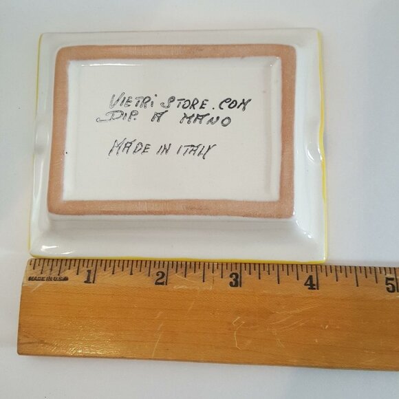 Vietri Store Dip A Mano Ceramic Ashtray Spoon Rest Italy Pears Peaches Grapes - Picture 9 of 10